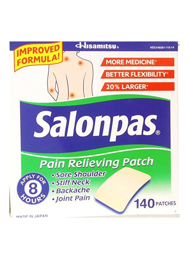 Salonpas Pain Reliever Patch 140 Piece- 7.2 x 4.6CM  - Image 2