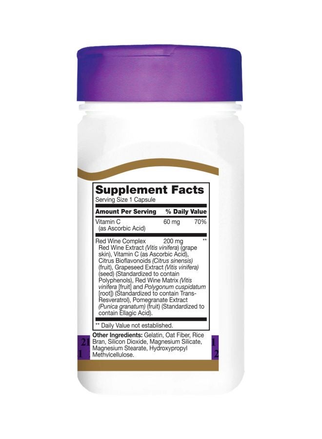 21st CENTURY Resveratrol Red Wine Extract Antioxidant Support Dietary Supplement - 90 Capsules  - Image 4