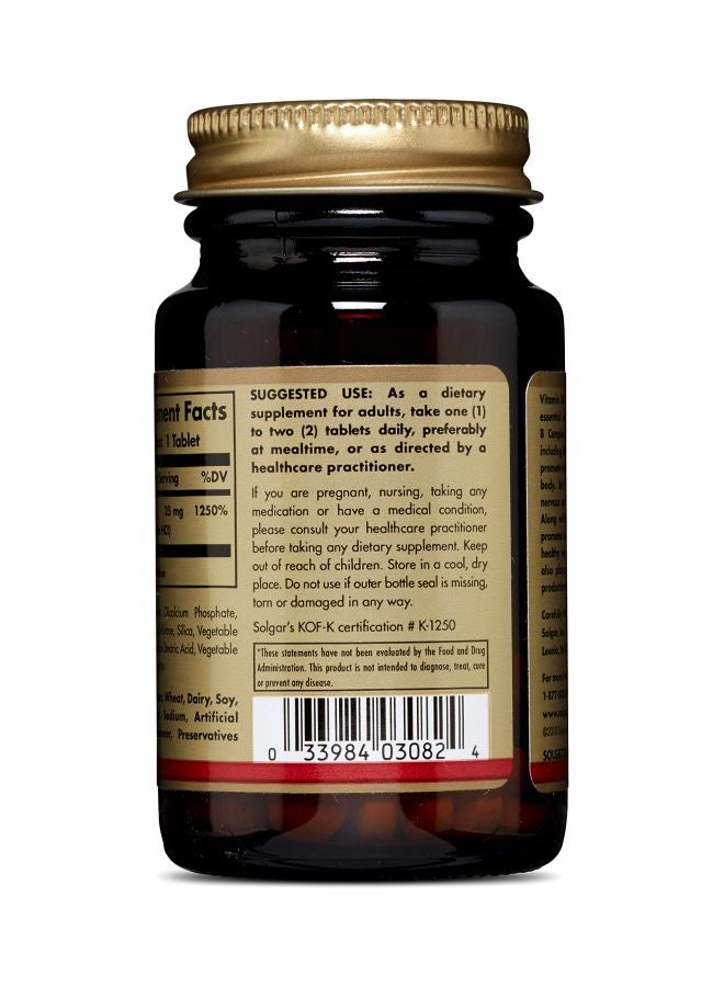 Solgar Vitamin B6 25 mg Dietary Supplement - 100 Tablets - Image 3