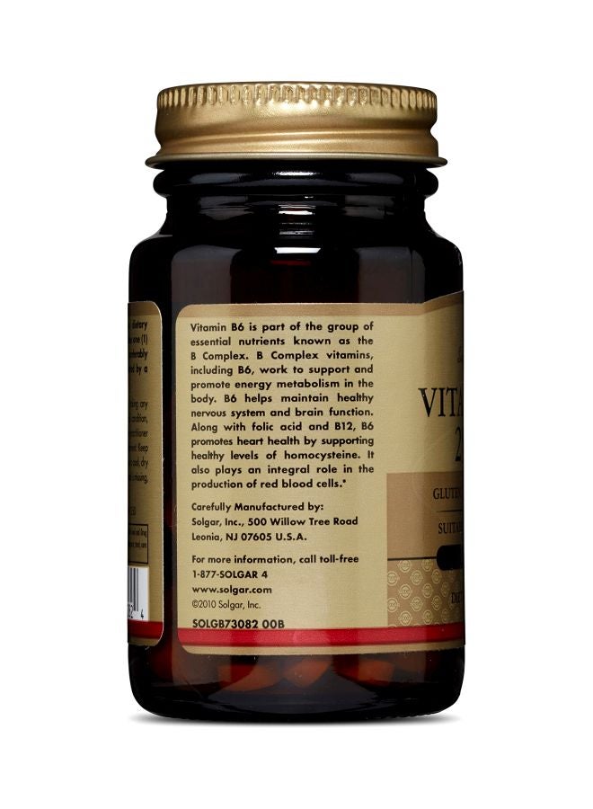 Solgar Vitamin B6 25 mg Dietary Supplement - 100 Tablets - Image 4