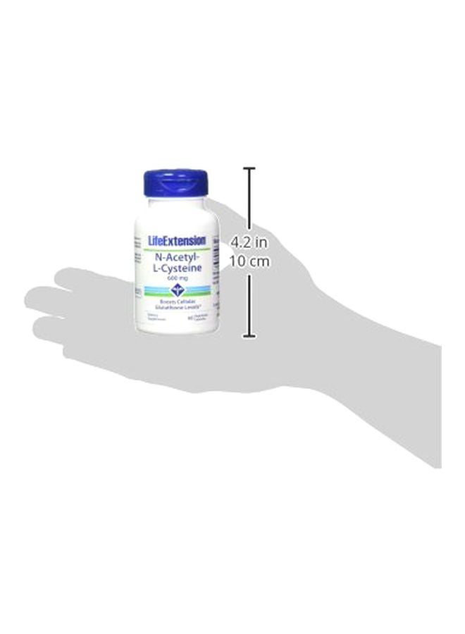 Life Extension Pack Of 4 N-Acetyl L-Cysteine 600 mg Dietary Supplement - 60 Vegetarian Capsules - Image 3