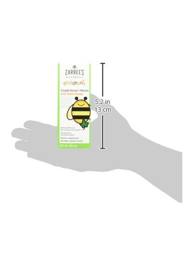 Zarbee's Naturals - Dark Honey Cough Syrup Plus Mucus Dietary Supplement - Grape - Image 1