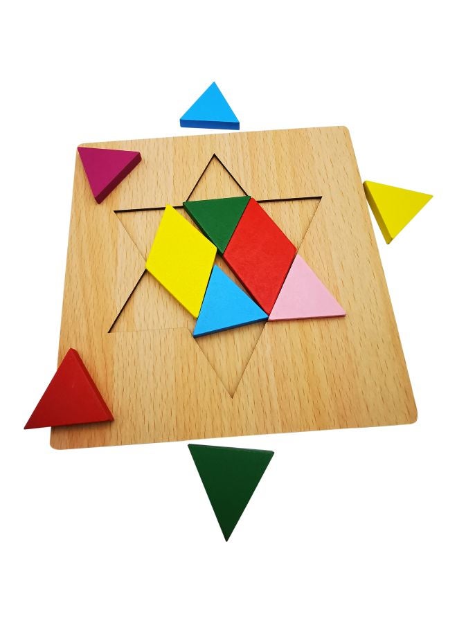 أحجية مونتيسوري تانجرام الخشبيّة لتنشيط الدماغ 15x15سم - Image 2