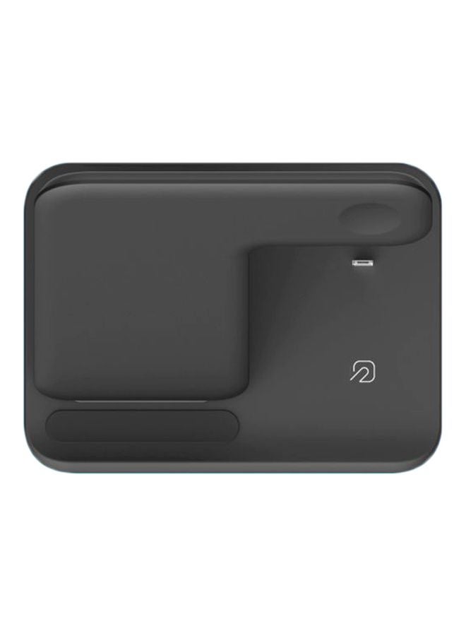 شاحن لاسلكي سريع 3 في 1 للهواتف الذكية أسود - Image 2