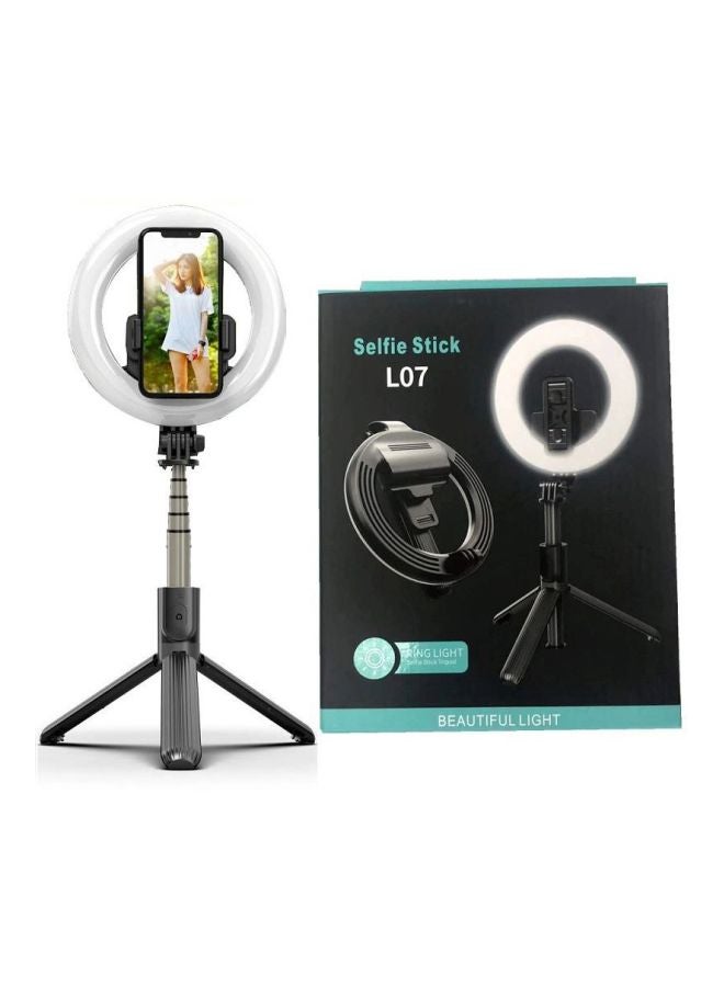 LED Wireless Selfie Stick With Tripod Stand Black/Grey/White - Image 2