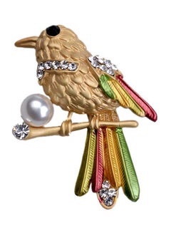 Stone Studded Bird Shaped Brooch