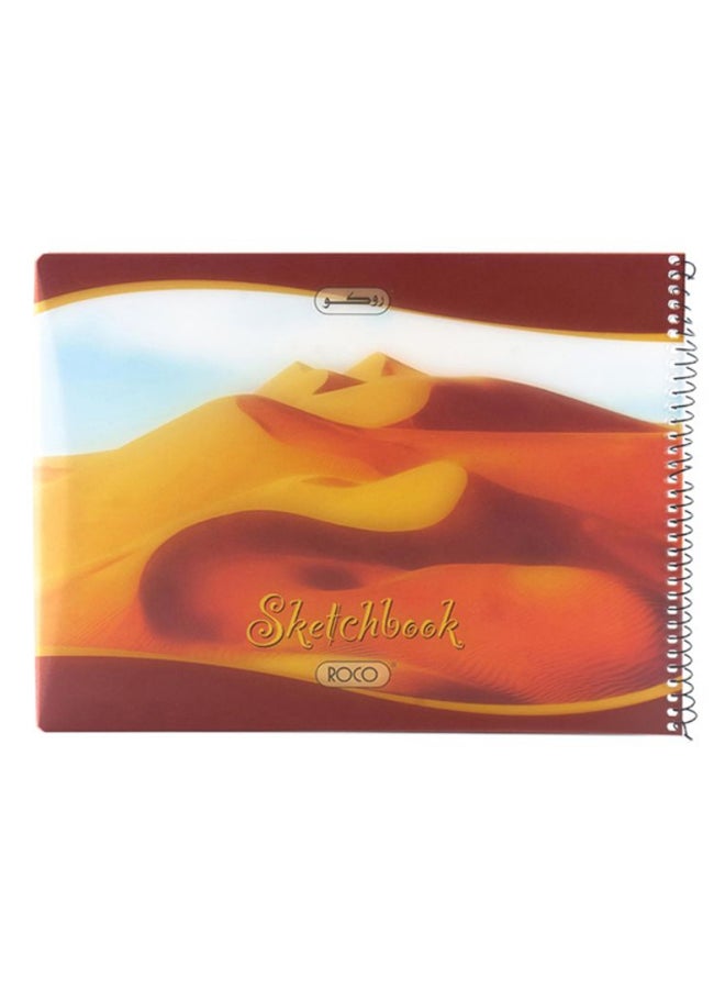 دفتر سكِتْش مخرم البني/الأبيض