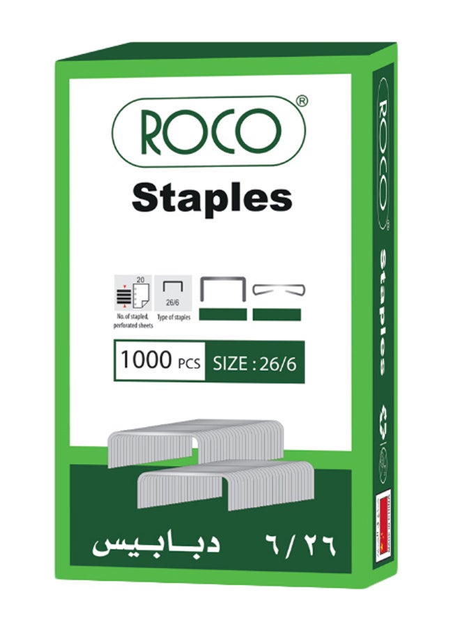ROCO 1000-Piece Staple Pin Set Silver