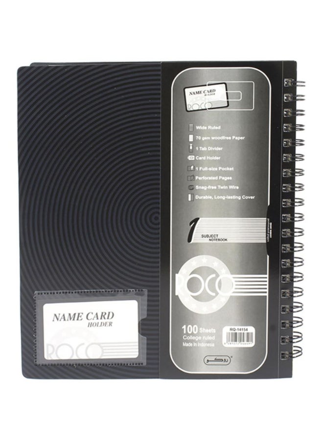 Single Ruled Soft Cover Notebook Black/Grey/White