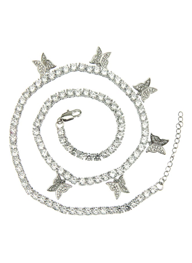 Beauenty - Zircon Stone Studded Butterfly Design Necklace - Image 1
