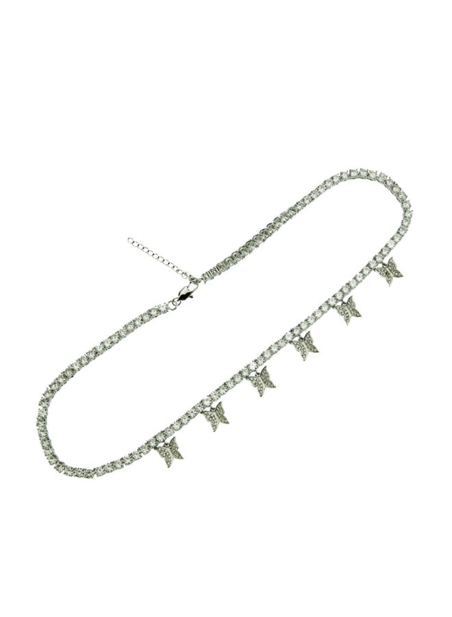 Beauenty - Zircon Stone Studded Butterfly Design Necklace - Image 1