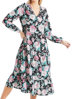 Floral Prairie Collar Long Sleeve Dress Multicolour