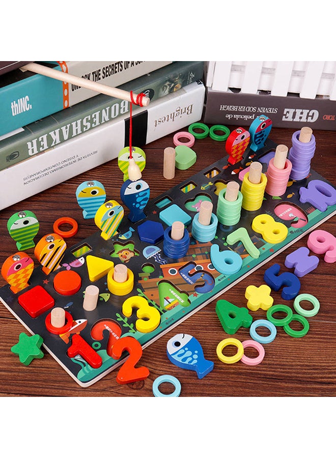 Wooden Number Puzzle Match Board Math Game 43.50 x 4.70 x 16.50cm