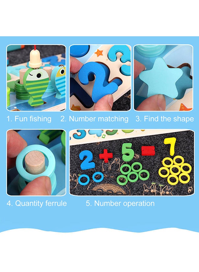 Wooden Number Puzzle Match Board Math Game 43.50 x 4.70 x 16.50cm