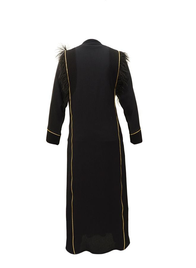 Long Sleeve Abaya Black/Gold - Image 2