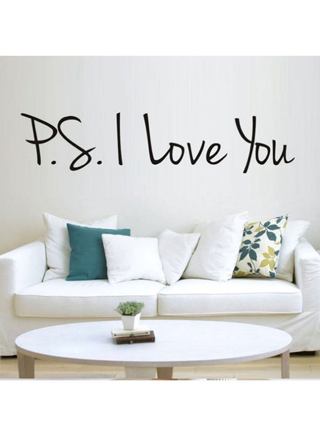 P.S. I Love You Themed Decorative Wall Sticker Black 60x90cm