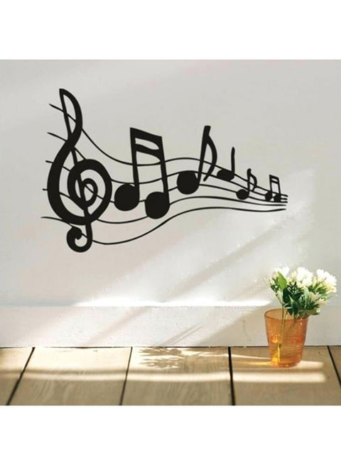 Music Notes Themed Wall Sticker Black 120x80cm