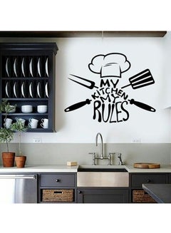 My Kitchen My Rules Themed Wall Sticker Black 116x52cm - v1597298650/N39708945A_1