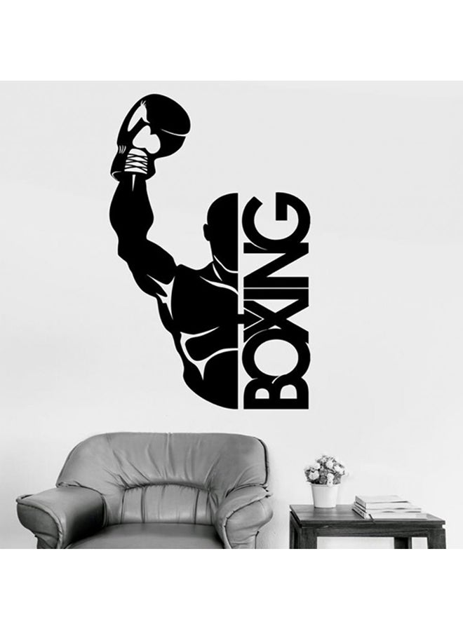 Boxing Themed Wall Sticker Black 100x105cm