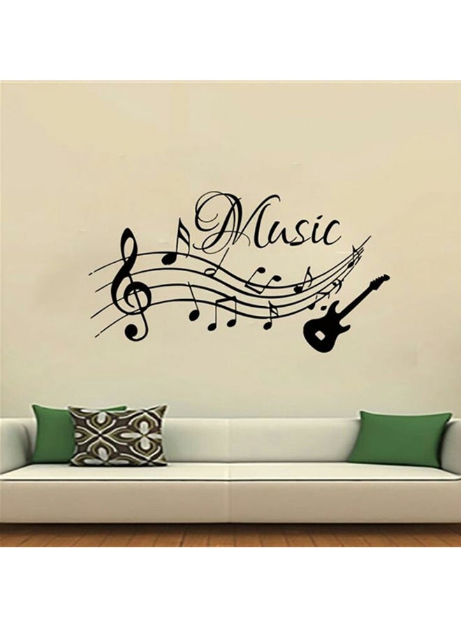 Music Themed Wall Sticker Black 116x52cm