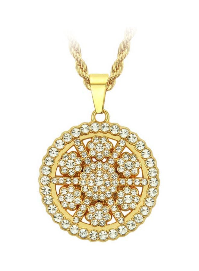 Beauenty - Diamond Sunflower Pendant Twist Necklace - Image 1