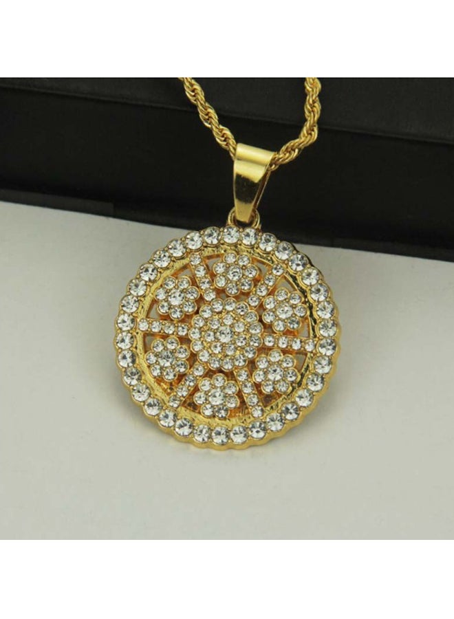 Beauenty - Diamond Sunflower Pendant Twist Necklace - Image 1