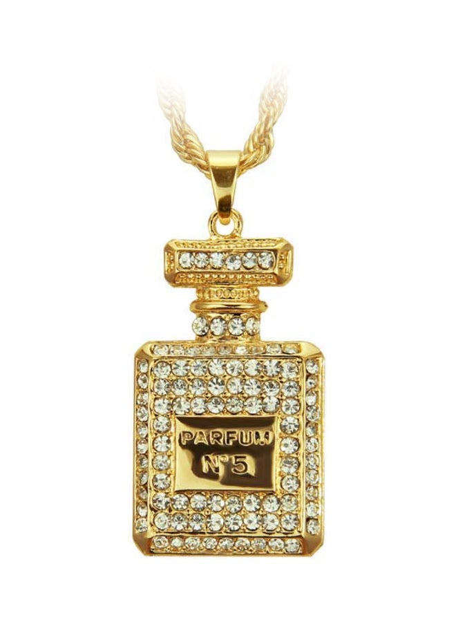 Beauenty Personality Diamond Perfume Bottle Pendant Twist Necklace  - Image 1