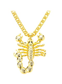 Zinc Alloy Stone Studded Scorpion Designed Pendant Necklace