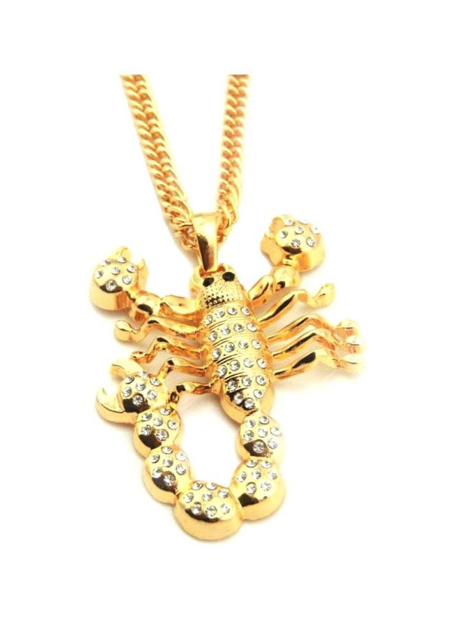 Beauenty - Zinc Alloy Stone Studded Scorpion Designed Pendant Necklace - Image 1