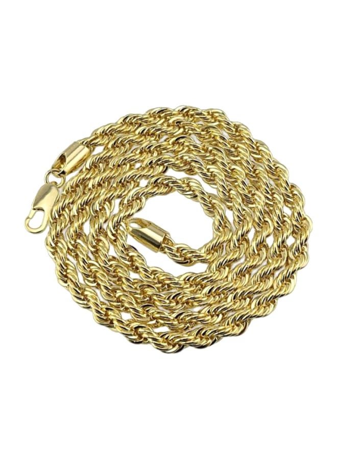 Zinc Alloy Twisted Rope Designed Chain Necklace - Image 1