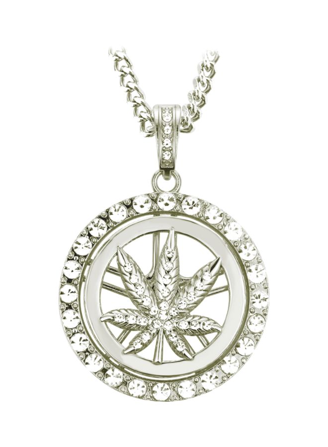 Beauenty Diamond Studded Alloy Maple Leaf Necklace  - Image 1