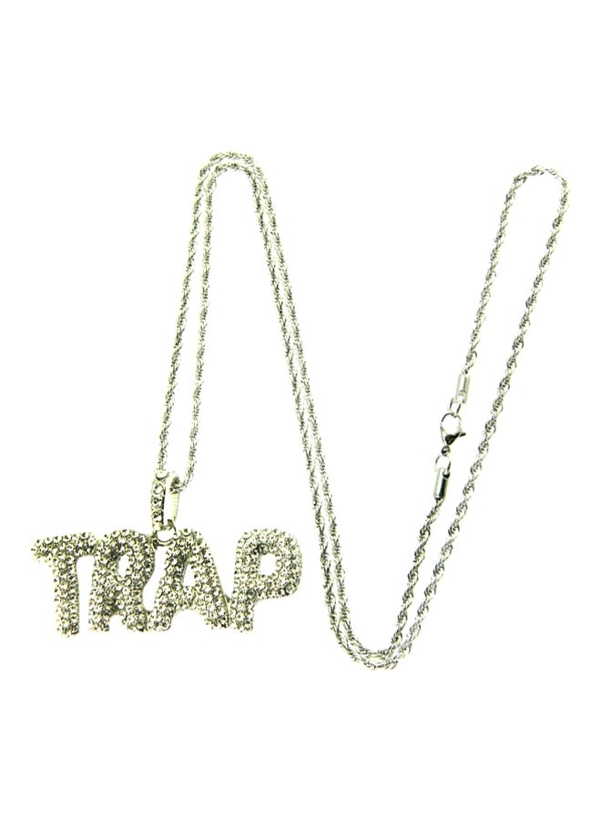 Beauenty - Diamond Studded Trap Letter Alloy Chain Necklace - Image 1