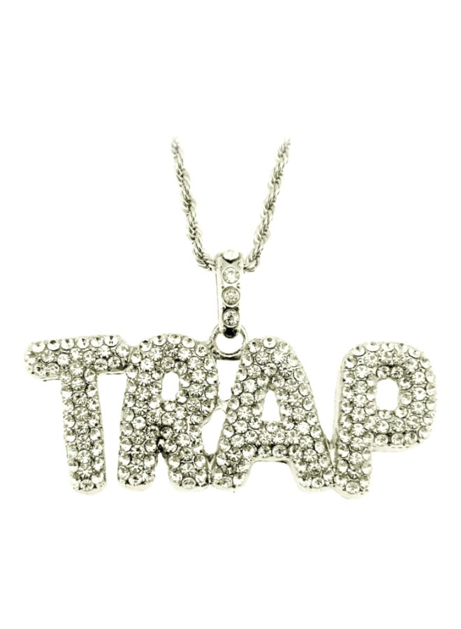 Beauenty - Diamond Studded Trap Letter Alloy Chain Necklace - Image 1