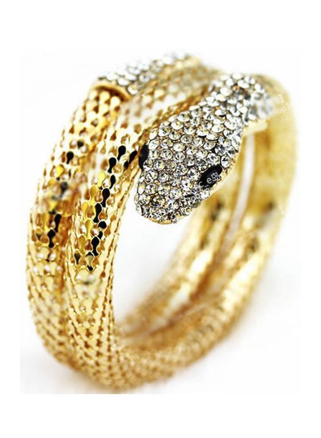 Beauenty Multilayer Diamond Studded Snake Design Arm Bracelet  - Image 2