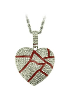 Zinc Alloy Stone Studded Heartbreaking Designed Pendant Necklace