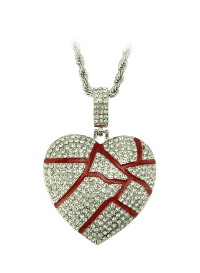 Beauenty - Zinc Alloy Stone Studded Heartbreaking Designed Pendant Necklace - Image 1