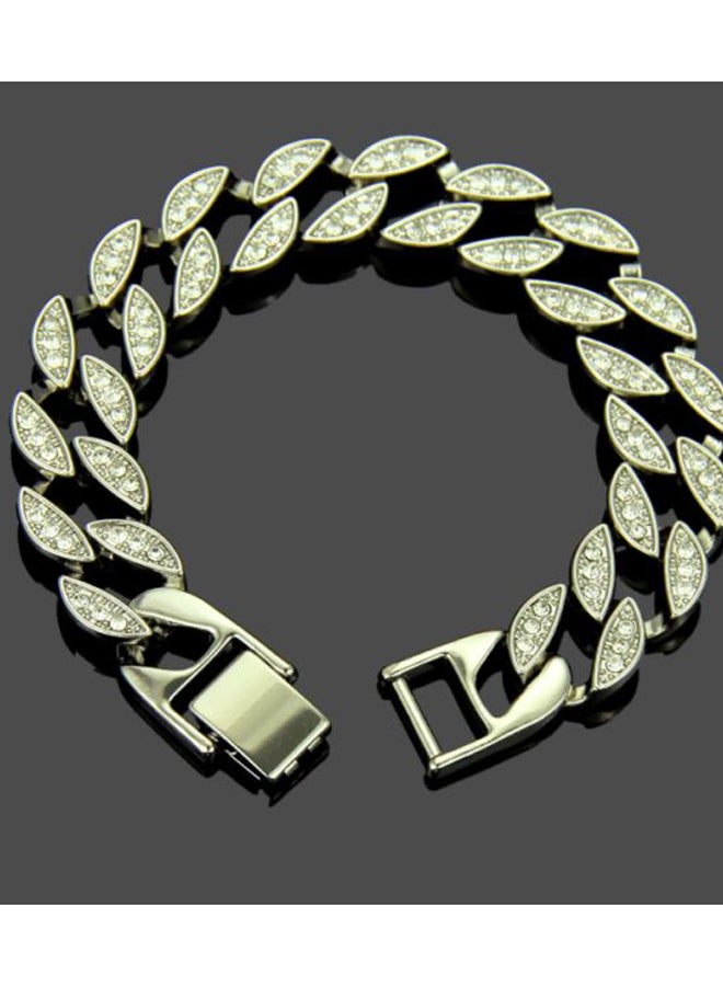 Beauenty Zinc Alloy Stone Studded Hollow Bracelet  - Image 2
