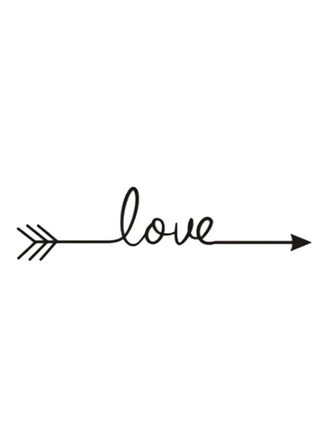 Love Arrow Themed Wall Sticker Black 58x14cm