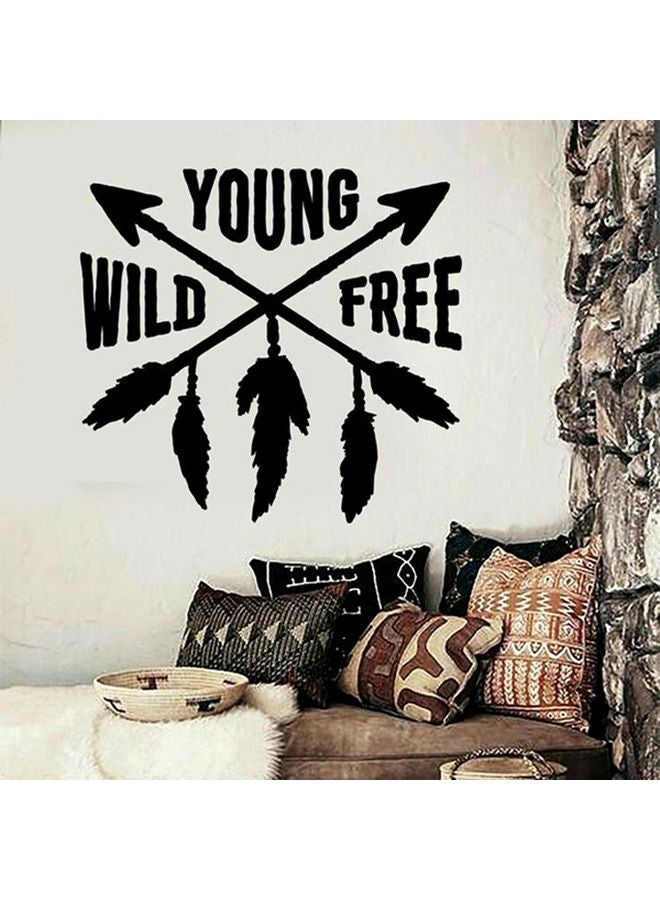 BBOriginalDesigns Young Wild And Free Wall Sticker Black 38x58cm 