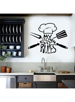 My Kitchen My Rules Printed Wall Sticker Black 65x38cm - v1597302312/N39707960A_1