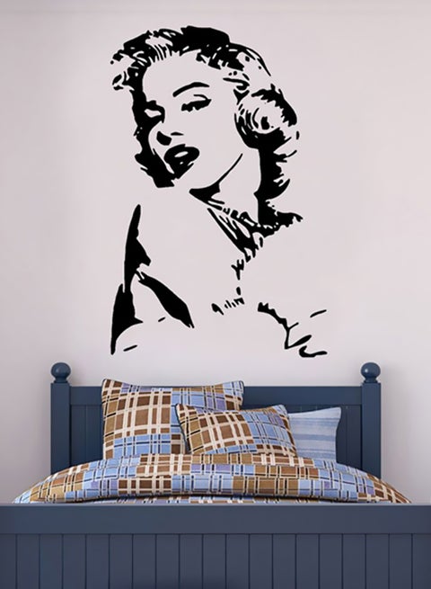 Marilyn Monroe Wall Sticker Black 50x78cm