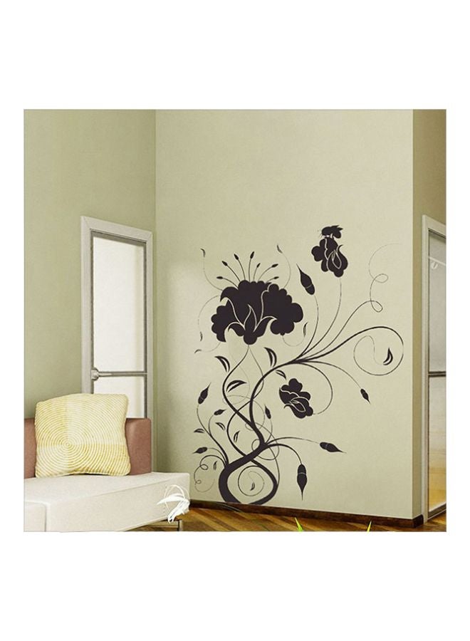BBOriginalDesigns Roses On Leafs Themed Wall Sticker Black 100x105cm