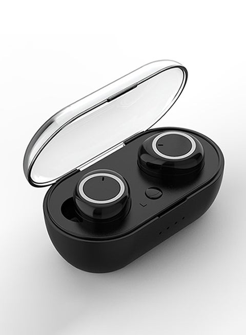 TWS Wireless Earphones BT 5.0 Touch-control Earphones Chargeable Headsets with Microphone Charging Case IPX6 Waterproof Low-Latency Earbuds Compatible with Android iOS PC Tablet Black Silver Black Silver