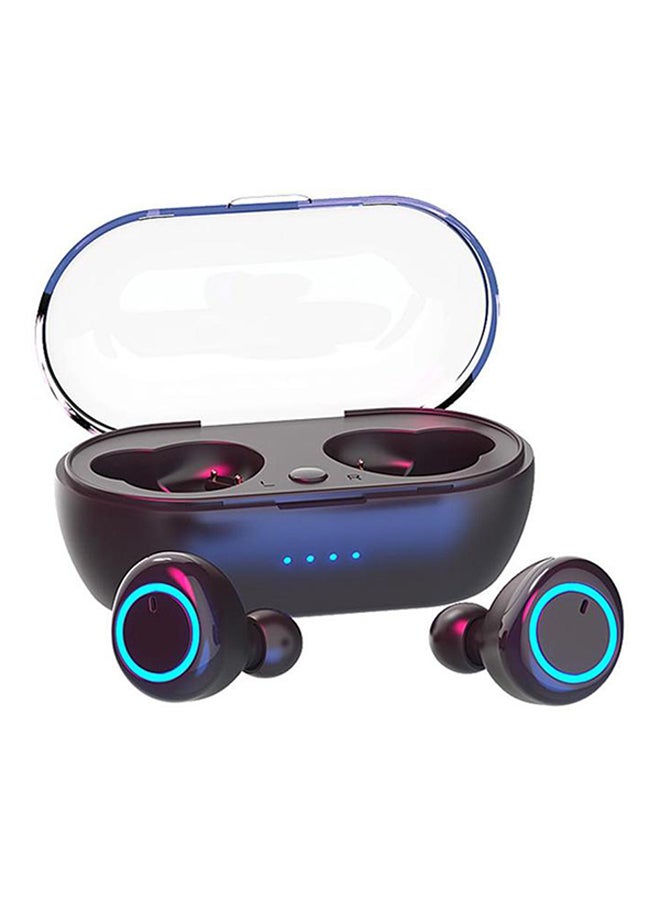 Generic - TWS Wireless Earphones BT 5.0 Touch-control Earphones Chargeable Headsets with Microphone Charging Case Low-Latency Earbuds Compatible with Android iOS PC Tablet Black Blue - Image 1