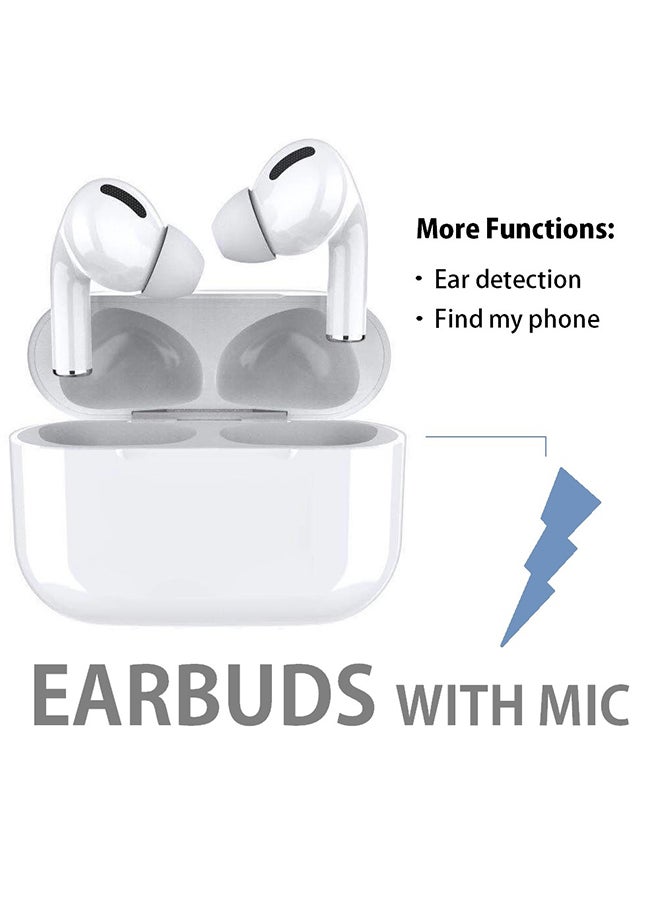 Generic - TWS BT5.0 Earphones Active Noise Cancelling Earbuds Low-Latency Touch-control Earphones Headset with Mic Charging Case Compatible with Siri Android iOS White - Image 1