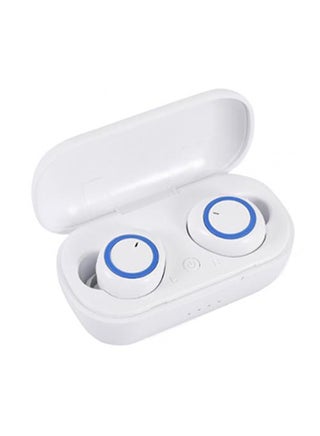 TWS Wireless Earphones BT 5.0 Touch-control Earphones Chargeable Headsets with Microphone Charging Case Low-Latency Earbuds Compatible with Android iOS PC Tablet White Blue - v1597302673/N39711470A_1