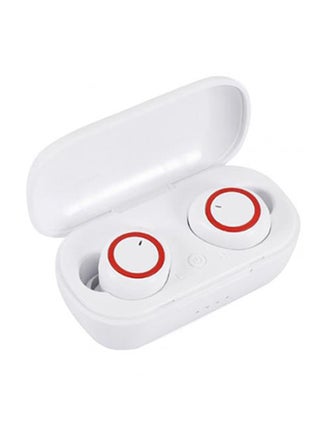TWS Wireless Earphones BT 5.0 Touch-control Earphones Chargeable Headsets with Microphone Charging Case Low-Latency Earbuds Compatible with Android iOS PC Tablet White Red - v1597302673/N39711471A_1