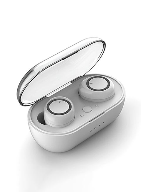 TWS Wireless Earphones BT 5.0 Touch-control Earphones Chargeable Headsets with Microphone Charging Case Low-Latency Earbuds Compatible with Android iOS PC Tablet White Black