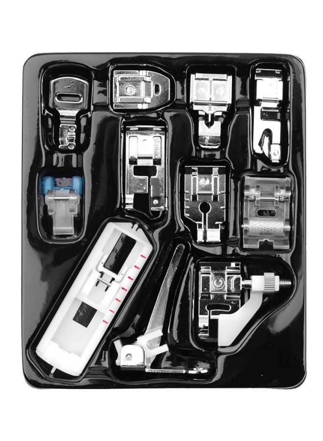 11-Piece Presser Feet Set Silver/Blue/White - Image 1