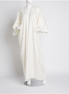 Bell Sleeves Linen Abaya White